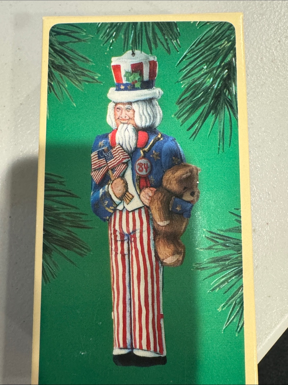 Hallmark Patriotic Uncle Sam Tin Christmas Ornament in Red, White and Blue